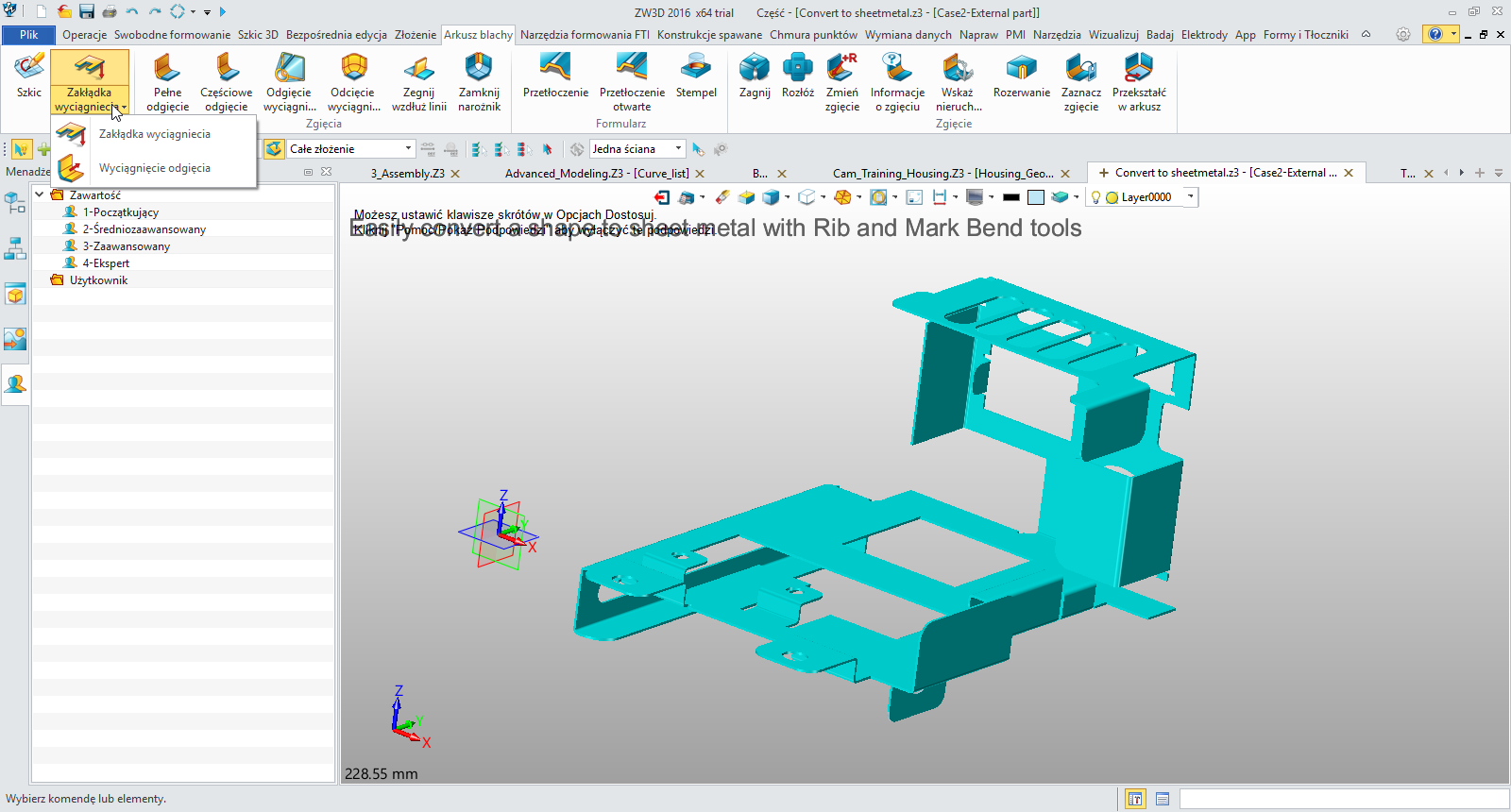 CAD_Formowanie arkuszy blachy_ZW3D